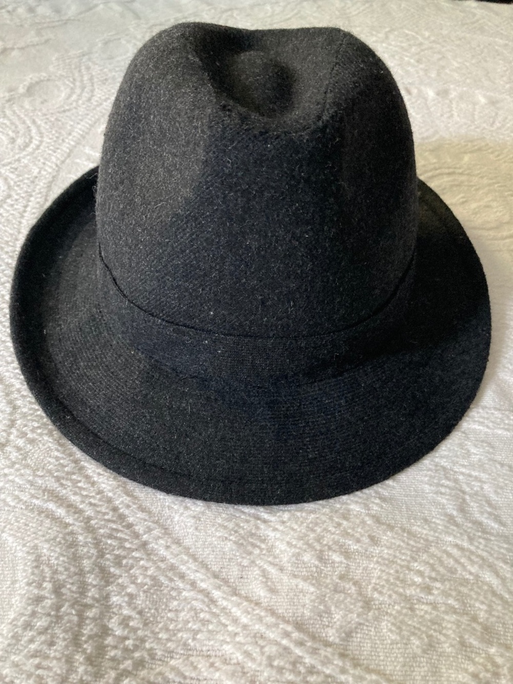 Barbour Heather Charcoal Wool Fedora Hat Small